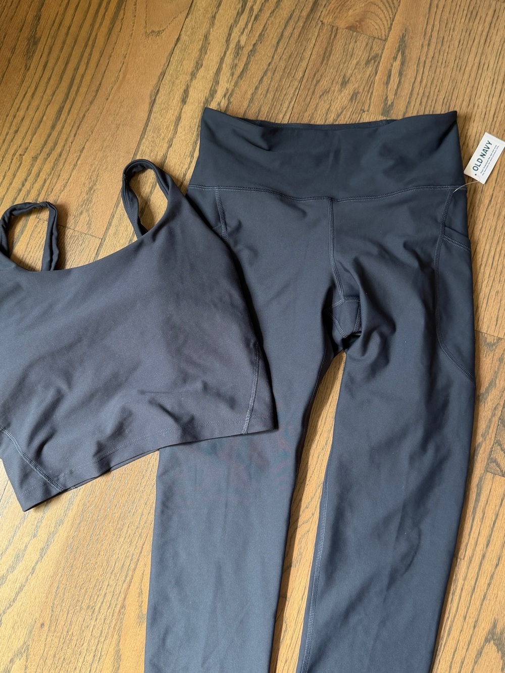 Old Navy Slate Blue Active Leggings & Sports Bra Set